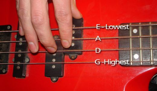 bass guitar string letter names