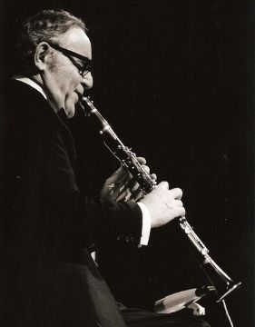 Benny Goodman playing the clarinet