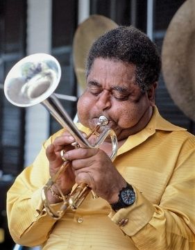 A photo of Dizzy Gillespie, one of the most famous trumpet players