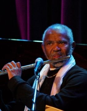 A picture of Hubert Laws playing the flute