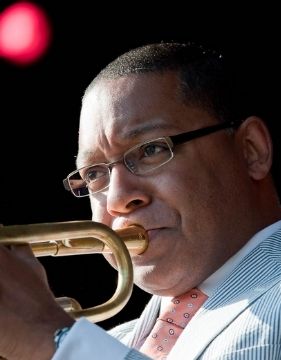 A picture of famous trumpet player, Wynton Marsalis