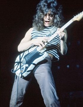 Guitarist Eddie Van Halen on stage.