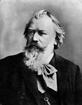 Black and white photo of Johannes Brahms, one of the most famous pianists