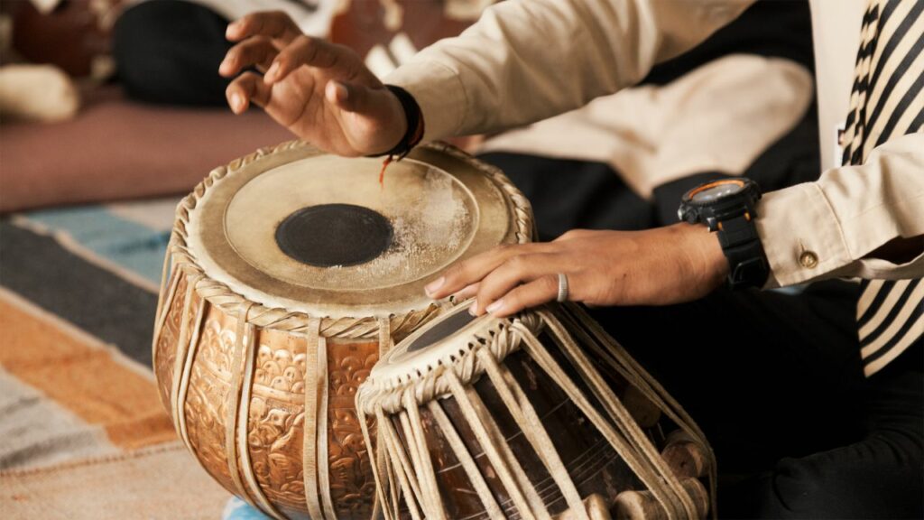 A musician playing the tabla.