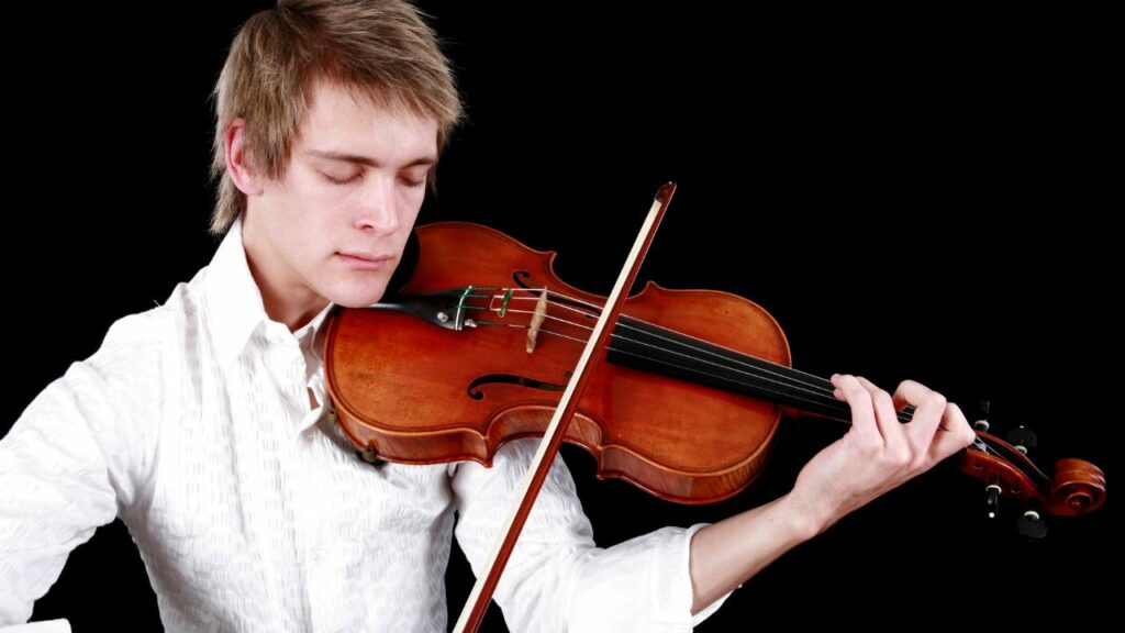 A musician playing a viola