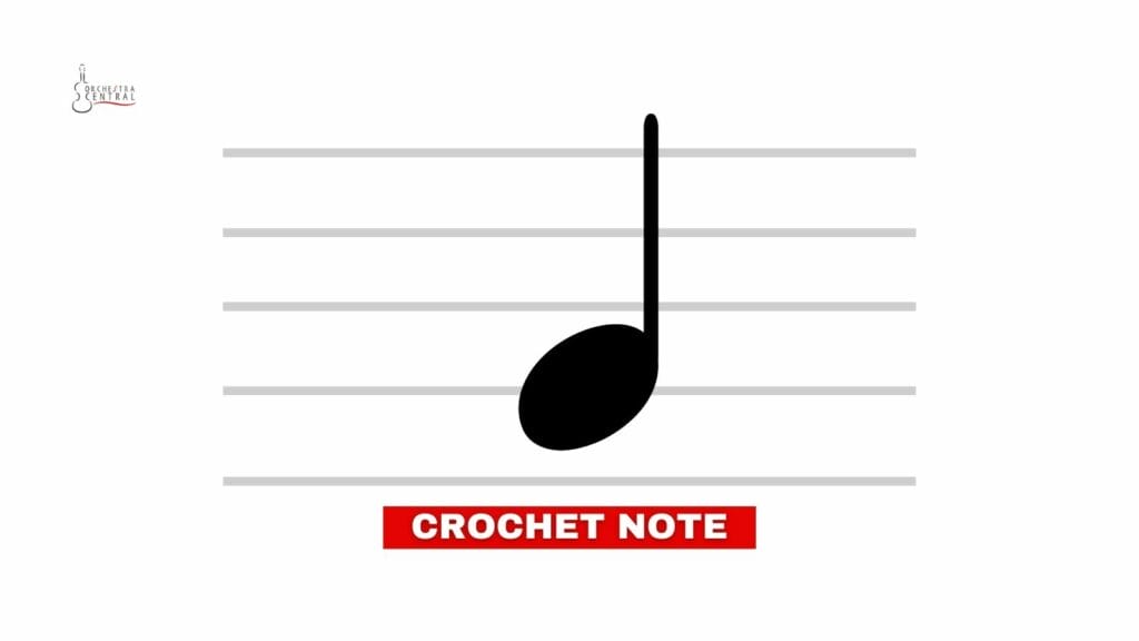 photo showing the symbol of a crochet note