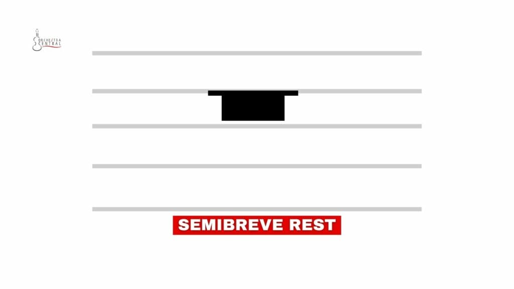 Photo showing the symbol of a semibreve rest.