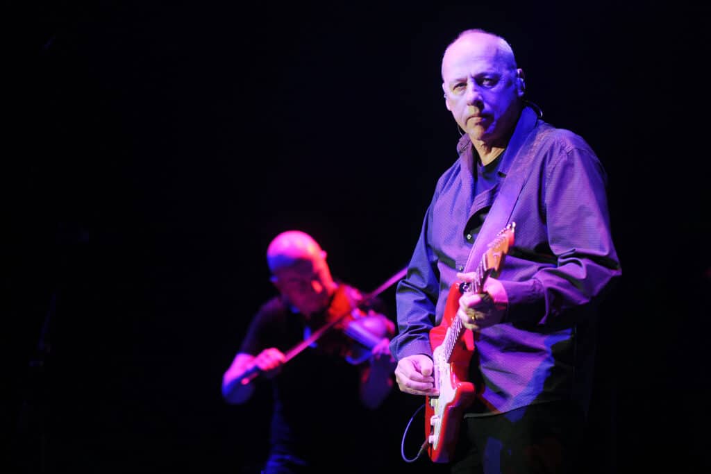 Famous British Guitarist Mark Knopfler During His Performance In Prague, Czech Republic, May 7, 2013.