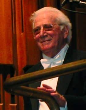Photo of Jerry Goldsmith on stage