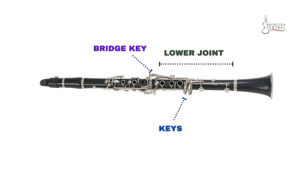 picture showing the barrel and barrel rings of a clarinet.