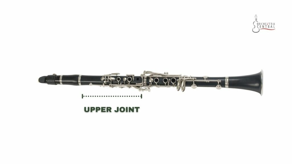 photo showing the upper joint part of the clarinet