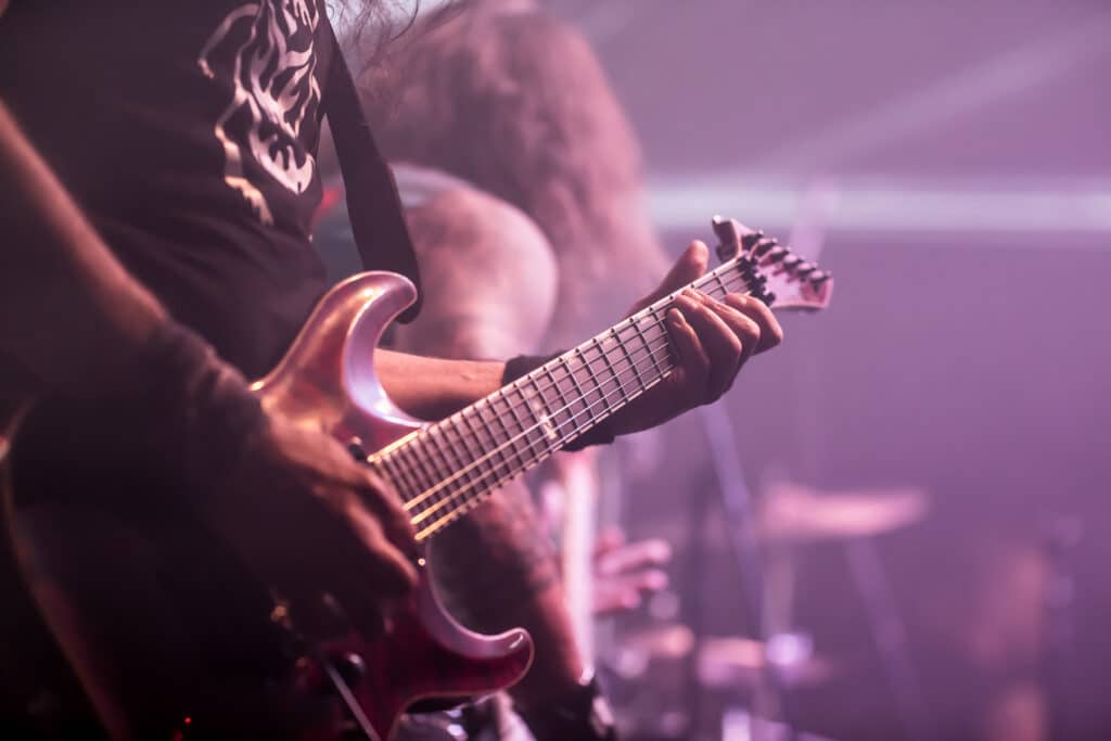 Musician Guitarist Playing Electric Guitar