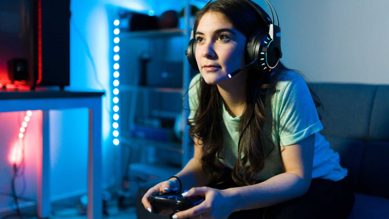 Girl Playing Video Game
