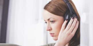 Sad Woman Listening To Music