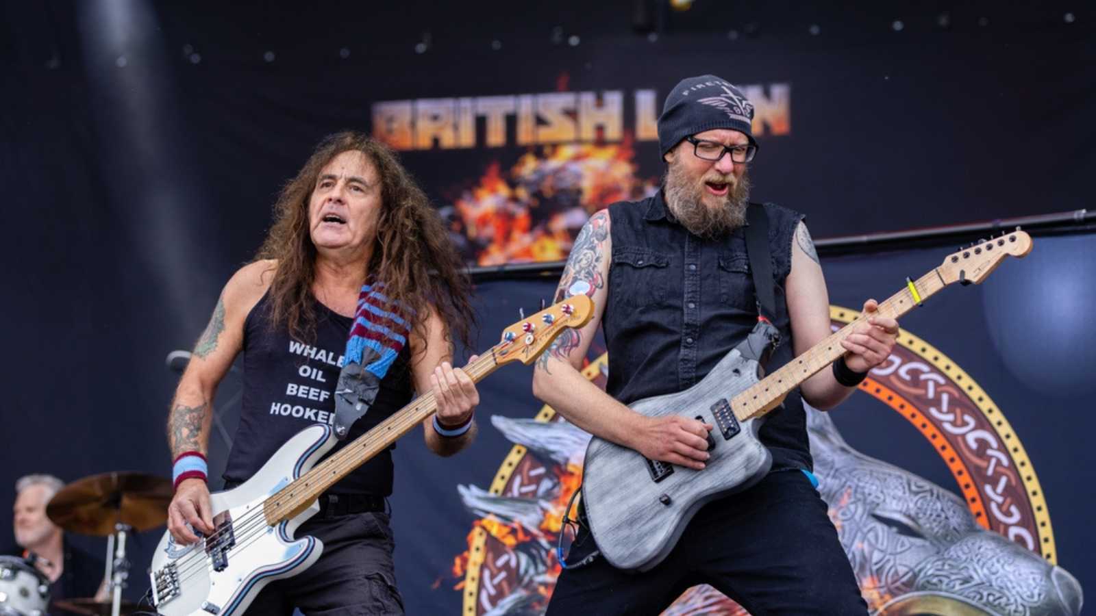 HYVINKAA, FINLAND – JUNE 3 2022: Steve Harris of Iron Maiden performing with British Lion at Rockfest music festival
