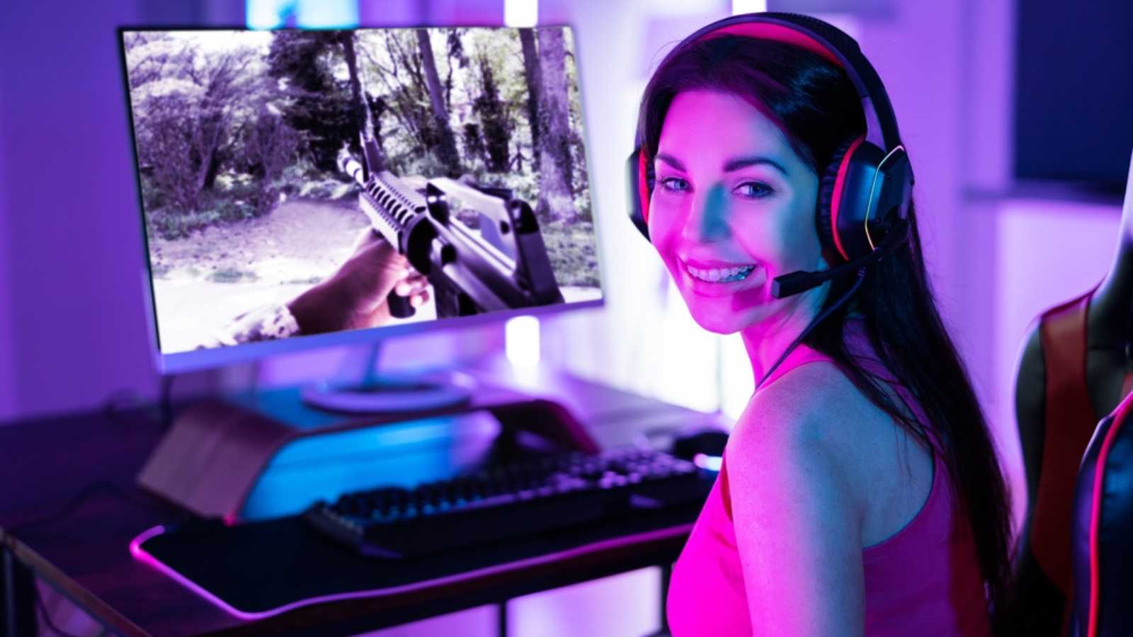 Woman Playing Video Game