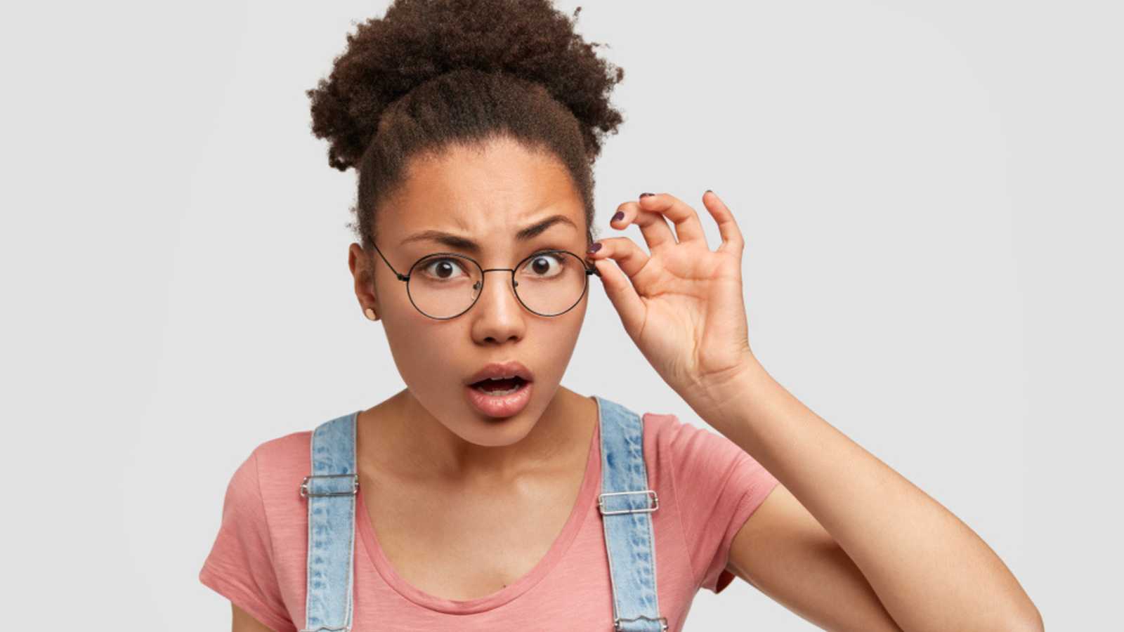 Woman With Glasses Surprised