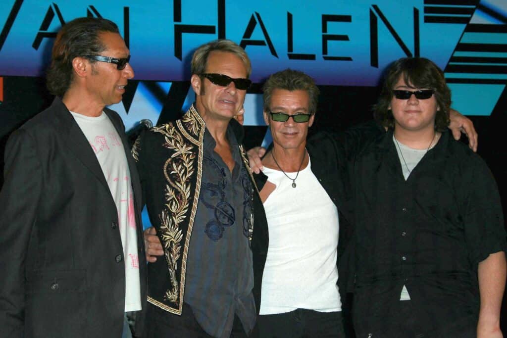 Alex Van Halen And David Lee Roth With Eddie Van