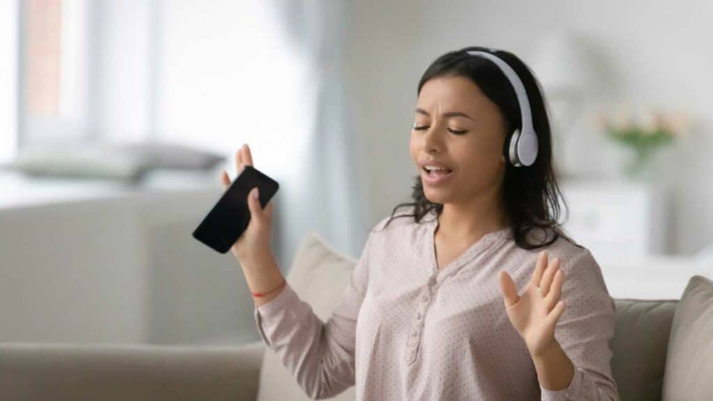 Woman Hearing Pop Song