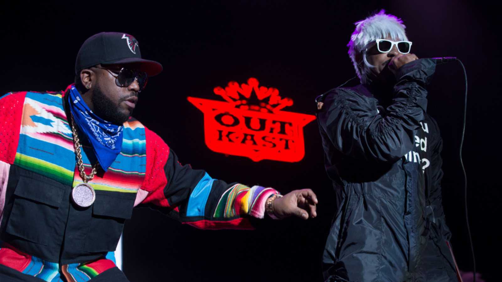 San Francisco, CA/USA: 10/18/14: Antwan André Patton aka Big Boi and André Lauren Benjamin aka André 3000 perform as OutKast. The group has won six Grammy Awards sold over 25 million records.