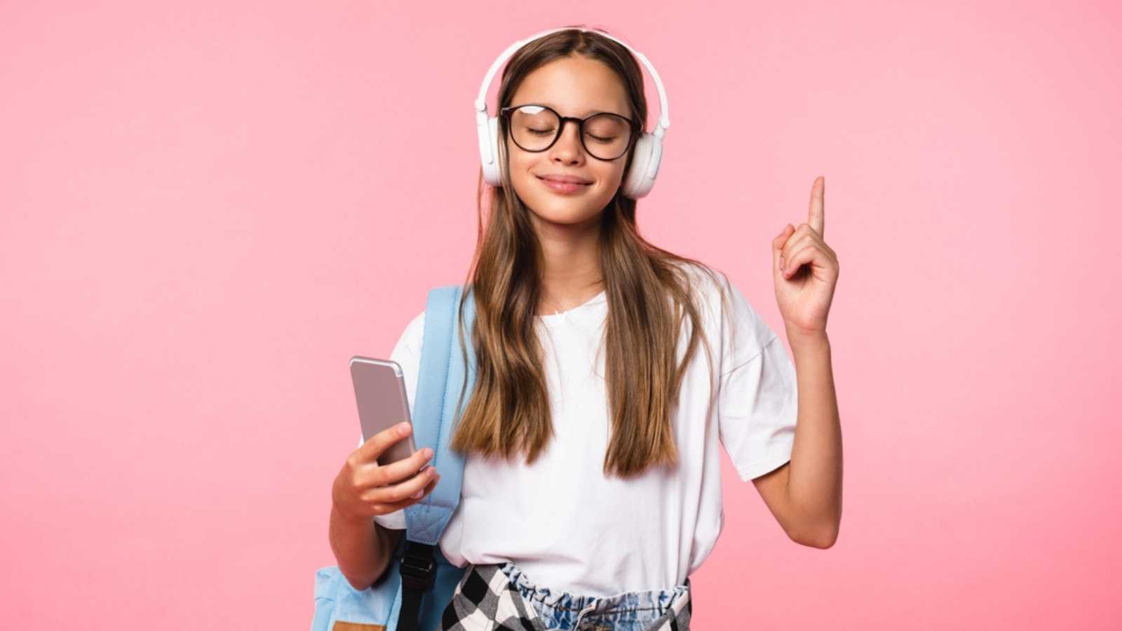 Teen Listening To Music In Mobile