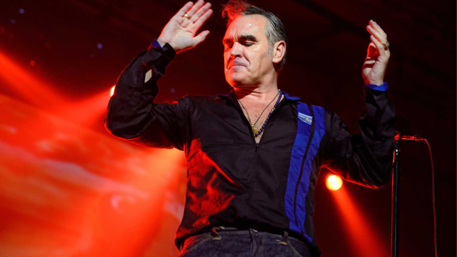 BARCELONA - OCT 10: Morrissey, the famous lyricist and vocalist of the rock band The Smiths, performs at Sant Jordi Club (venue) on October 10, 2014 in Barcelona, Spain.
