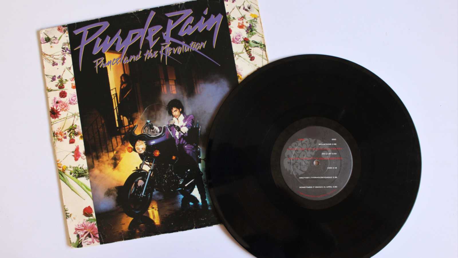 Miami, Fl, USA: March `12, 2021: Rock, pop, Rnb and psychedelic artist, Prince and the Revolution music album on vinyl record LP disc. Titled: Purple Rain