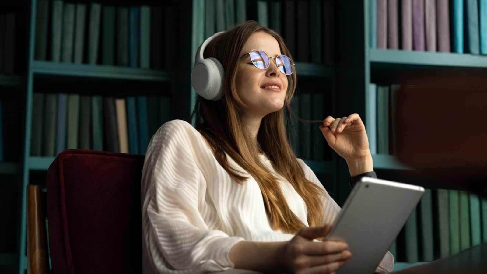 Young Girl Listening To Music