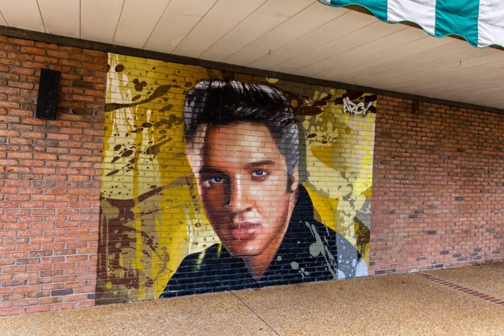 Tupelo Ms January 2023: Elvis Presley Painted Mural In