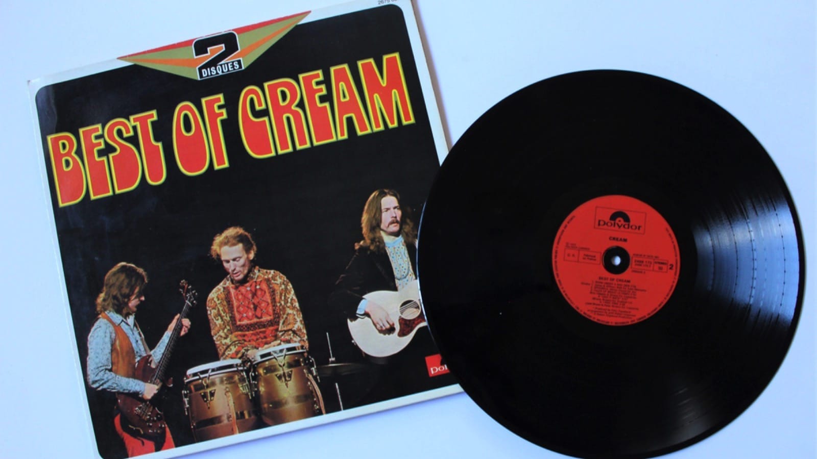 Miami, Fl, USA: Feb 26, 2021: Psychedelic, blues and hard rock band, Cream music album on vinyl record LP disc. Titled: Best of Cream album cover