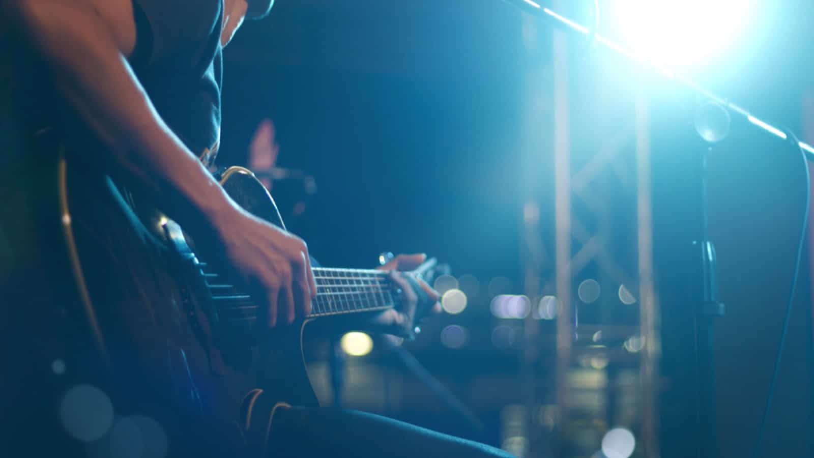 Guitarist On Stage For Background