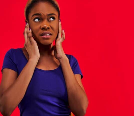 Lady Annoyed And Cover Her Ears