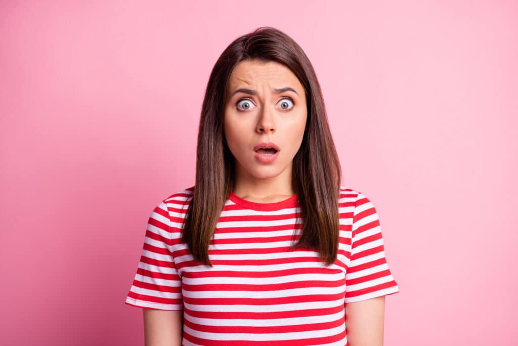 Photo Of Shocked Mad Young Woman Straight Hair Open Mouth