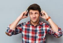 Annoyed Man Hearing Music
